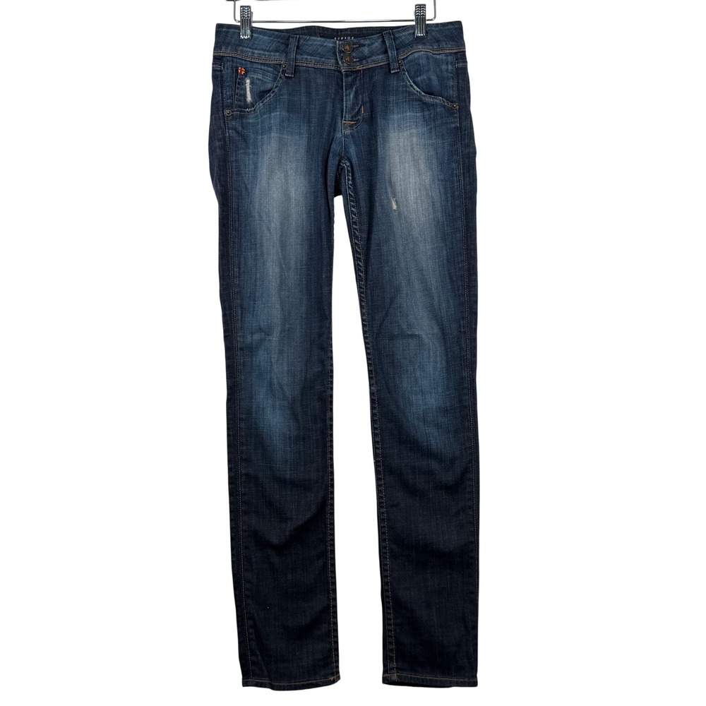 Hudson Collin Skinny‎ Jeans 27 Straight Dark Wash Flap Pocket USA Y2K Indie 00s